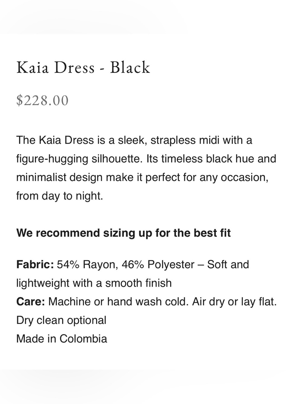 NWT Selvi The Label | Kaia Black Strapless Dress in US M - Picture 4 of 10